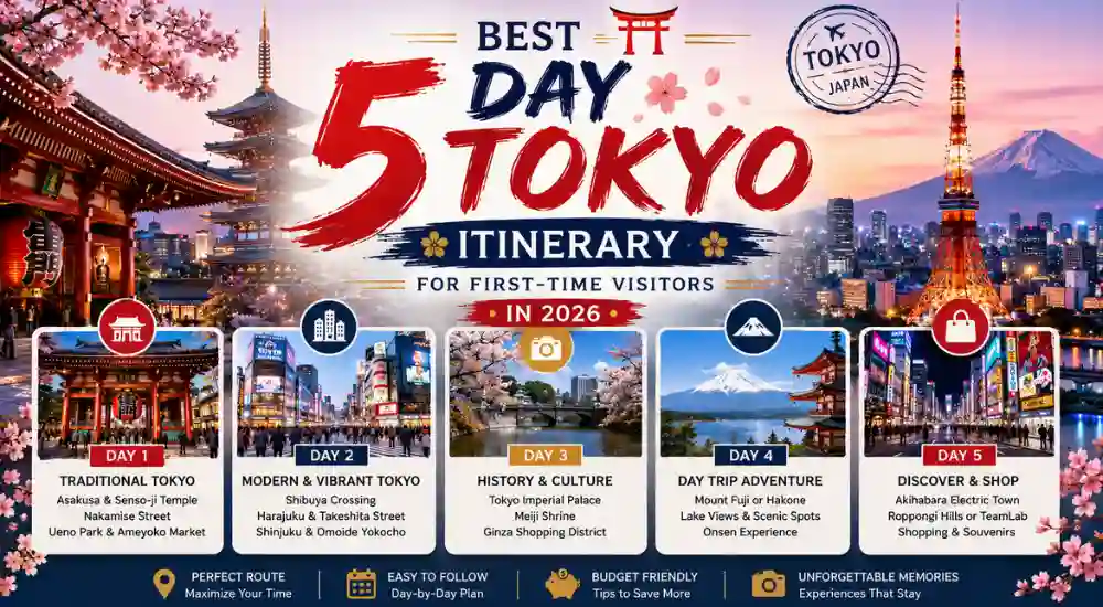 Best 5 day Tokyo Itinerary for First-Time Visitors in 2026