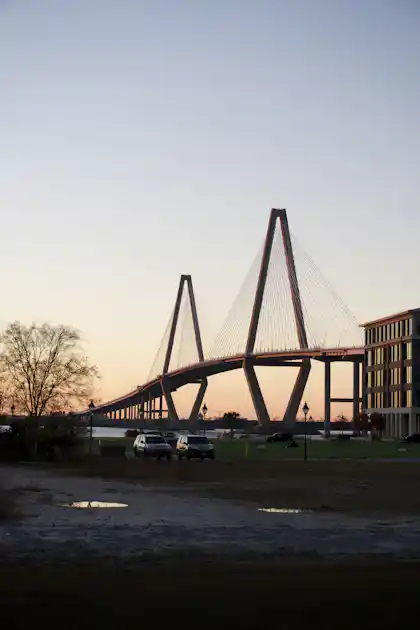Arthur Ravenel Jr. Bridge in Charleston at sunset